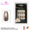Bling Type False Nails Beige Metallic Ballerina Coffin 24 False Nails