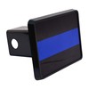Black & Blue Thin Blue Line Flag Trailer Hitch Cover