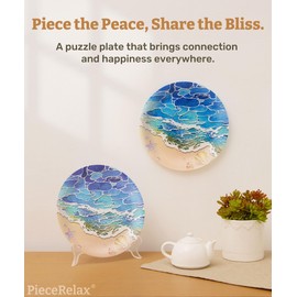 PieceRelax 3D Puzzle Plate 124 Pieces - Shells and The Sea, Decorative Jigsaw for Home & Gift [PL1011]