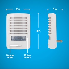 GE LED Night Light, Motion Sensing, Dimmable, Louver Shade, White, Plug-in, UL-Certified, Ideal Nightlight for Bedroom, Bathroom, Kitchen, Hallway and More, 67555