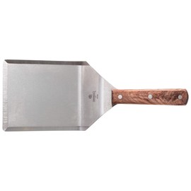 Mundial 6" x 5" Hamburger & Meat Turner Spatula – Heavy-Duty Stainless Steel, Beveled Edges, Wood Handle – Grill & Griddle Flipper for Burgers, Steaks, BBQ & Smash Burgers