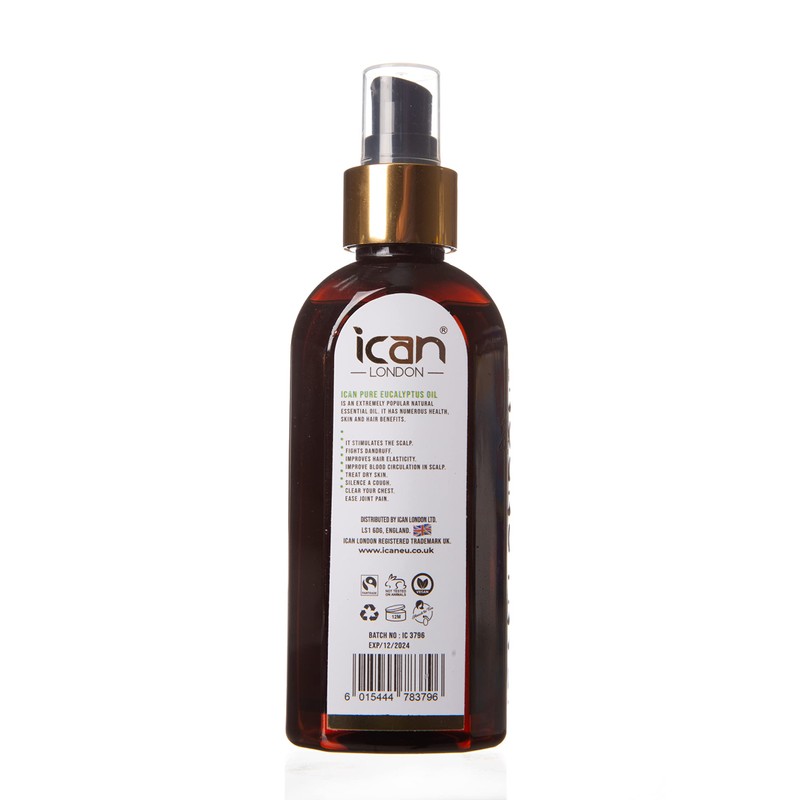 ICAN LONDON 100% Pure and Natural Eucalyptus Oil for Hair,