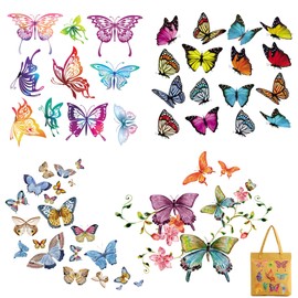 Woohome Butterfly Iron on Decals for Clothing, Butterfly Iron on Transfer Decals Heat Transfer Stickers Decals DIY T-Shirt Jeans Backpacks Clothing Hat Decoration Applique