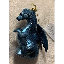 Gisela Graham Blue Dragon American themed Glass Ball Decoration 12 Centimeter