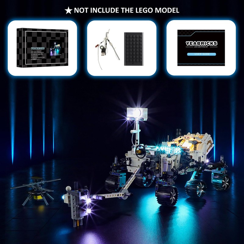 YEABRICKS LED Light for -42158 Technic NASA Mars Rover Perseverance