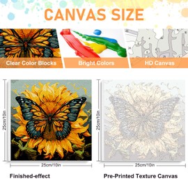 Framed Paint by Numbers Kit for Adults Beginners & Kids Ages 8-12, Abstract Mountain Acrylic Easy Paint by Number with Frame, Paint by Number Kits on Canvas Framed (10 * 10 Inch, without Easel)