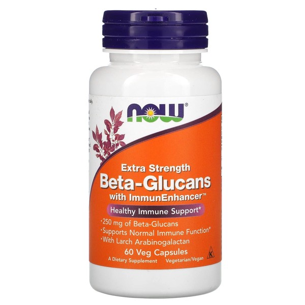 Now Foods Beta-Glucans with ImmunEnhancer 250mg - 60 Vcaps 3 Pack