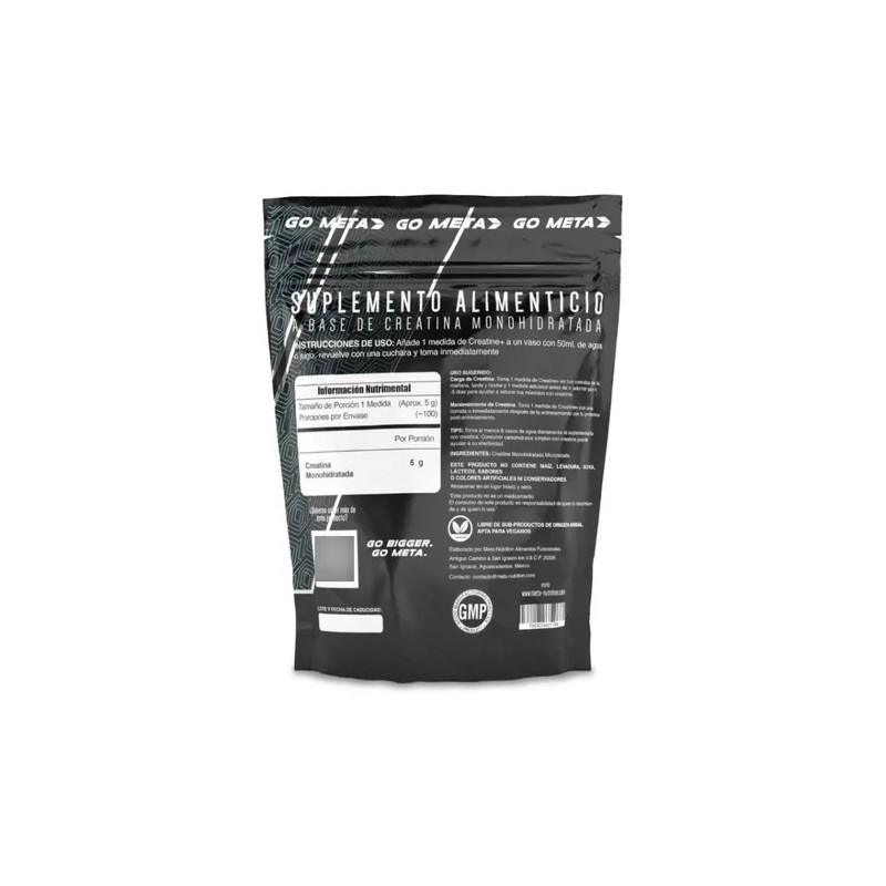 Creatina Meta Nutrition Monohidratada 500 Gr (100 Servicios)