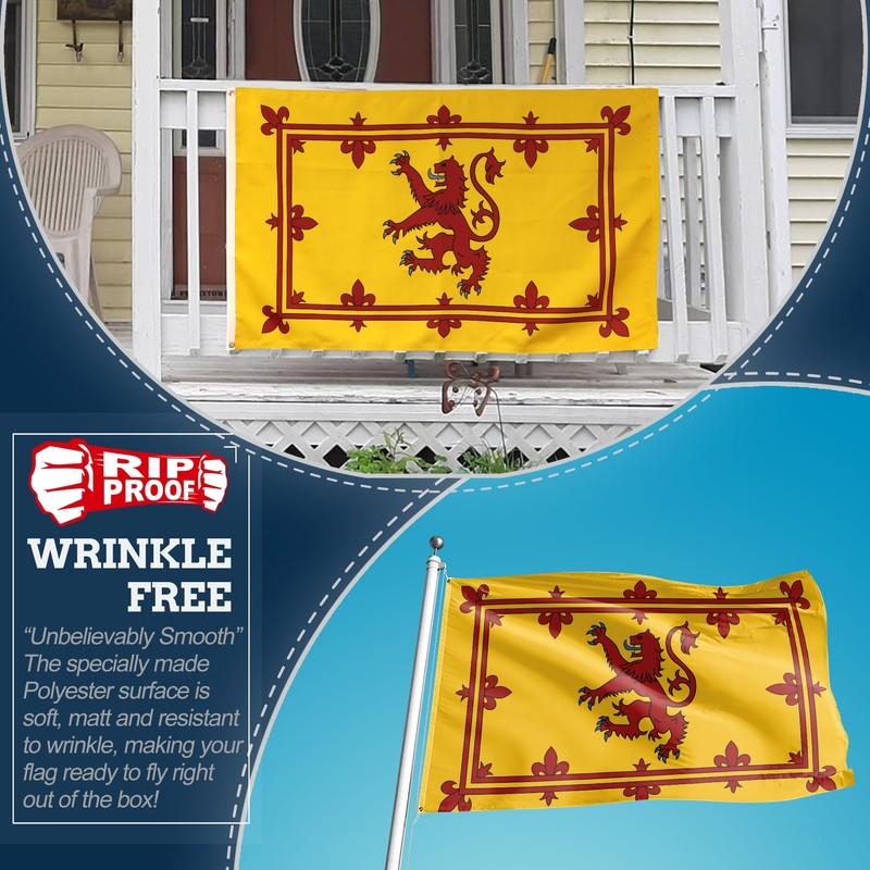 Anley Rip-Proof Double Sided 3-Ply Scotland Rampant Lion Flag 3x5
