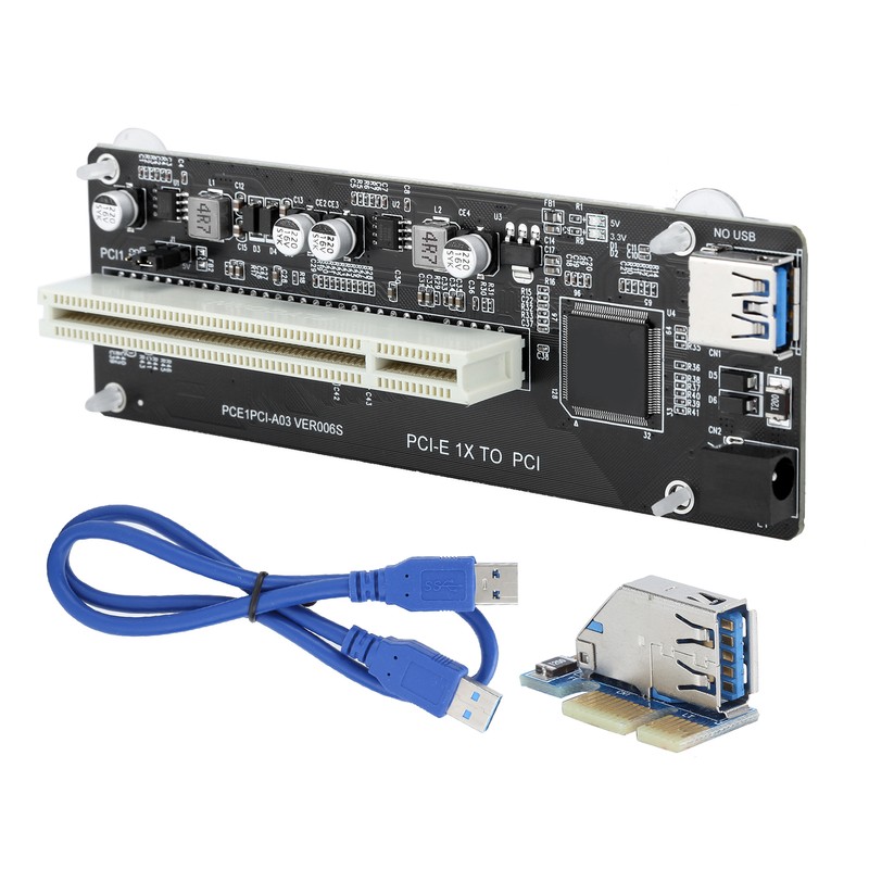 PCIE to Dual PCI Adapter Resin Riser Expansion Card with
