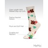 MeMoi Women's Festive Squirrel Crew Socks Oatmeal Heather 9-11