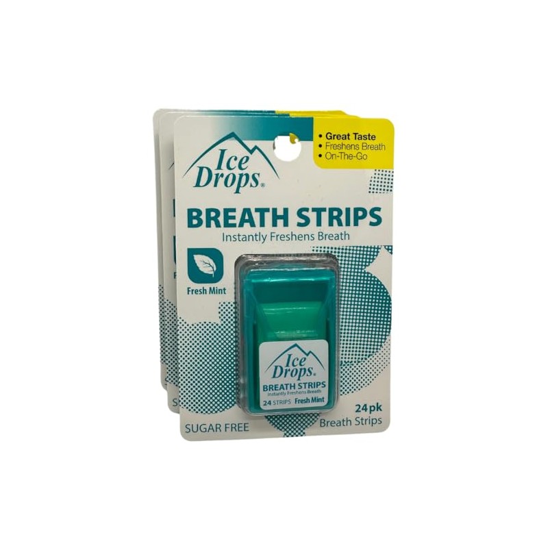 Fresh Mint Sugar Free Ice Drops Breath Strips 24 count(pack