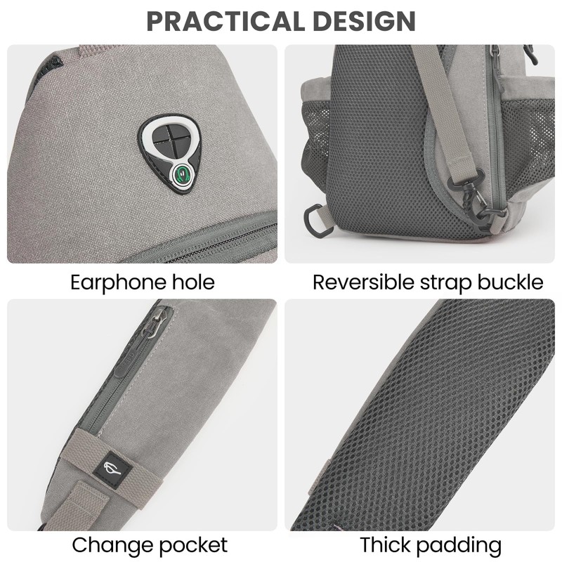 G4Free Canvas Sling Bag Crossbody Backpack with USB Charging Port