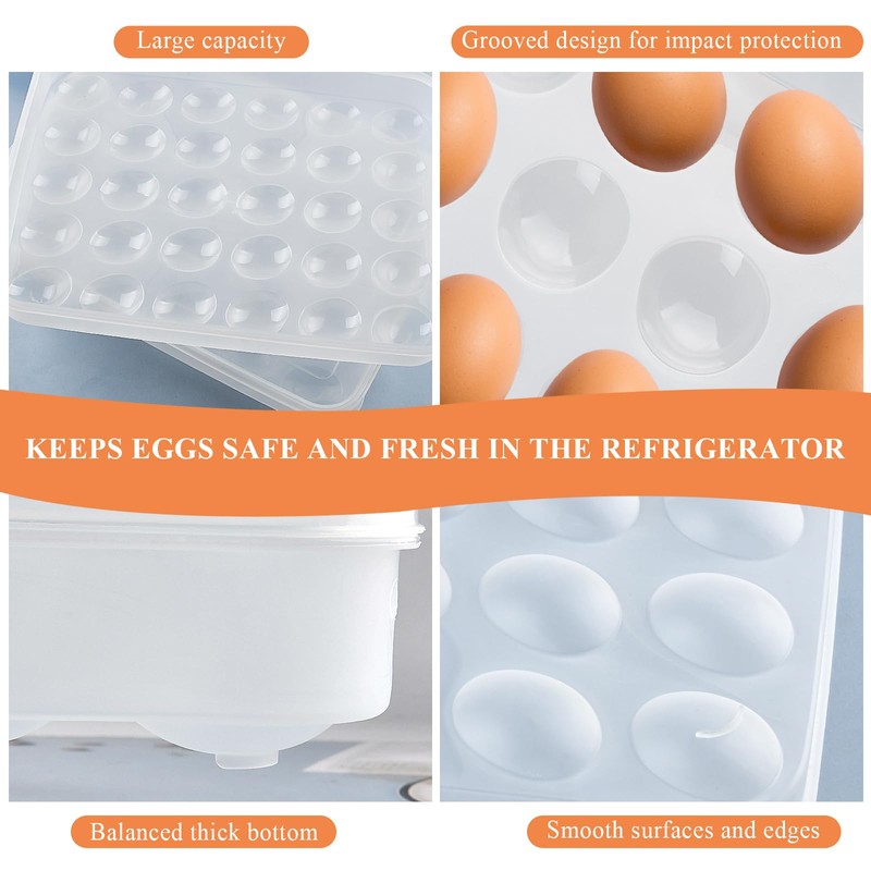 Lainballow 3 Pcs 90 Slots Deviled Egg Containers with Lids,