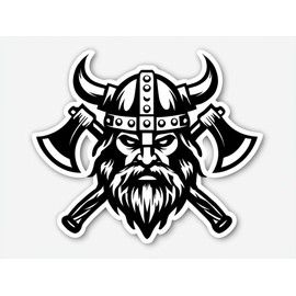Bearded Warrior Viking Sticker – 5-Inch Waterproof Vinyl Decal for Cars, Bikes, Laptops, Water Bottles, Windows, Bumpers, Notebooks, Helmets, and Skateboards
