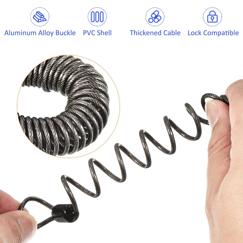 M METERXITY Disc Lock Safety Steel Cable Plastic Coated Spring