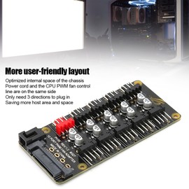 Divisor del concentrador del Ventilador PWM HUB del Ventilador Cable de alimentación Cable de alimentación Divisor del concentrador Adaptador Soporte 3 Pines 4 Pines(ph35)