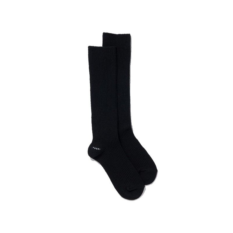 YUQRI Crispy Socks, Antibacterial, Deodorizing, Unisex, Black, Free size