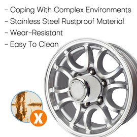 GTownWorks Stainless Steel 3.11 inch Wheel Center Caps Hub Cap 79mm Fit 3.11" Bore Rims Truck Trailer RV SUV Chrome Push Through Wheel Cover, 4Pcs