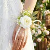 Latious Wedding Corsage Wristlet Red Rose Wrist Corsage for Women