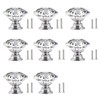 Eidoct 8 Pcs Clear Crystal Door Knobs, 30mm Drawer Handles,
