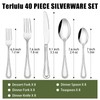 40 Piece Silverware Set for 8, Terlulu Stainless Steel Flatware