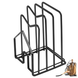 SZZHIYONG Schneidebrett Halterung, Schneidebrett Ständer Rack Schwarz, Topfpfannendeckel Halter, Pfannendeckelhalter, Pfannenhalter, Topfdeckelhalter für Schneidbretthalter Topfdeckel Organizer Küche