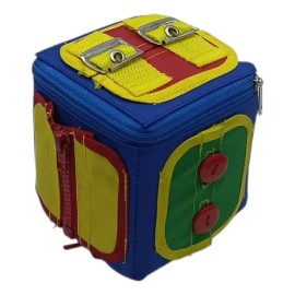 Cubo Montessori De 10x10 Cm, Lona, Material Didáctico.                                                                                                