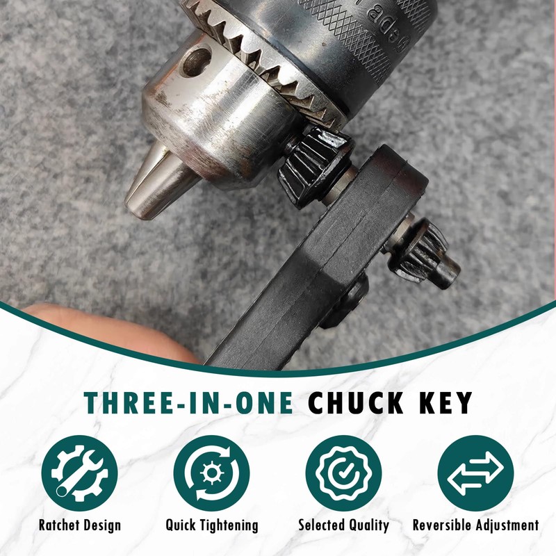 Dayinkes 2PCS Drill Chuck Key, 3 in 1 Quick Release
