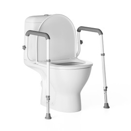 Loyoda Toilet Safety Rails Medical Grade Aluminum Alloy Sturdy Toilet Handle Height-Adjustable Leg Provides Support for Seniors, Disabled and Pregnant Women