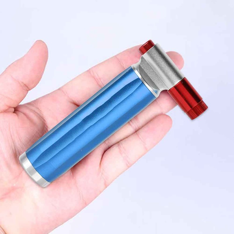 Mini Manual Portable Aluminum Emergency Inflator Pump for Bicycle (Blue)