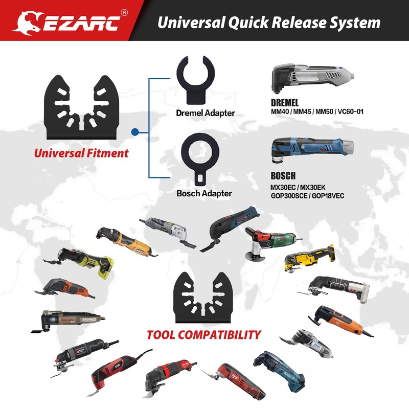 EZARC Titanium Oscillating Saw Blades, Extra-Long Oscillating Multitool Blades for