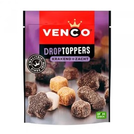 Venco Droptoppers Krakend & Zacht I Soft, Sweet, Slightly Sugared Licorice Mix from the Netherlands I 215 g 7.58 ounce