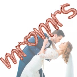 Grupo Carnavallia Globo Mr Mrs Letrero Metálico Rosa Oro Boda Amor Corazon