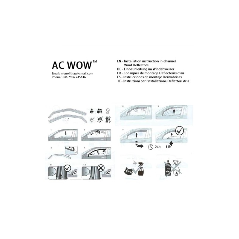 4 x Wind Deflectors for MG MG3 2024 2025 2026