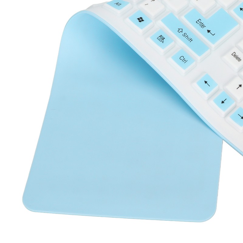 Foldable Silicone Keyboard 106 Keys Waterproof Dustproof Foldable USB Wired