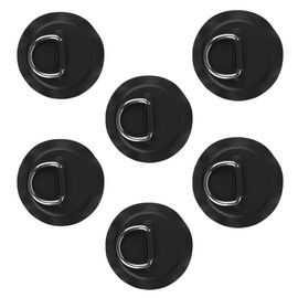 efuturetime 6 x D Rings Pad Patch Paddleboard PVC Stainless Steel Paddleboard Canoe Kayak Accessories Ring for Inflatable Boats, Raft, Stand Up Paddleboard, No Glue, Black (Diameter: 8 cm)