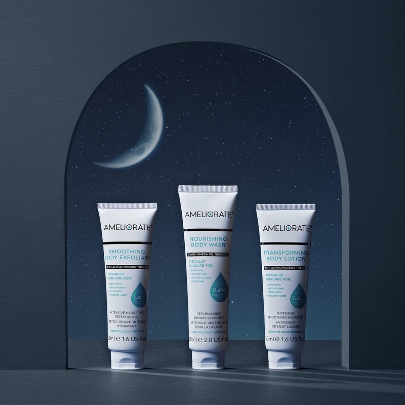 AMELIORATE 3 steps to smooth the skin.