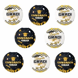 JIEFULL 12 Inches Graduation Hanging Paper Lanterns, Large Graduation Lantern for Grad Ceiling Grad Congrats Party Lanterns Graduation Decor(4 Pcs)