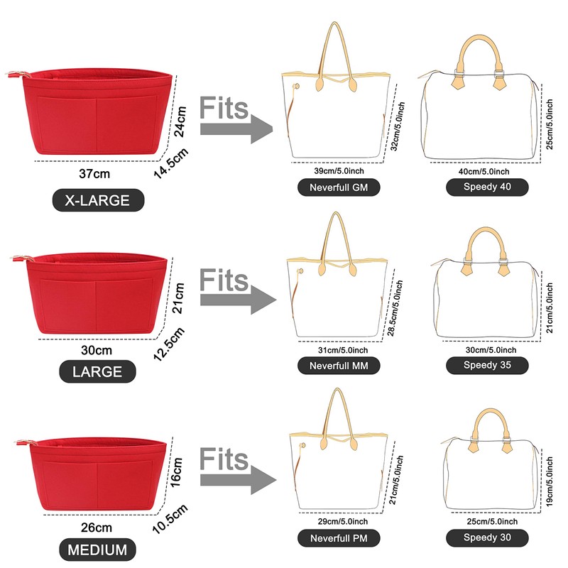 Soyizom Felt Handbag Organiser Purse Organiser Felt Insert Bag Organiser