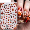 Fall Nail Art Stickers Autumn Maple Leaf Nail Decals 6PCS