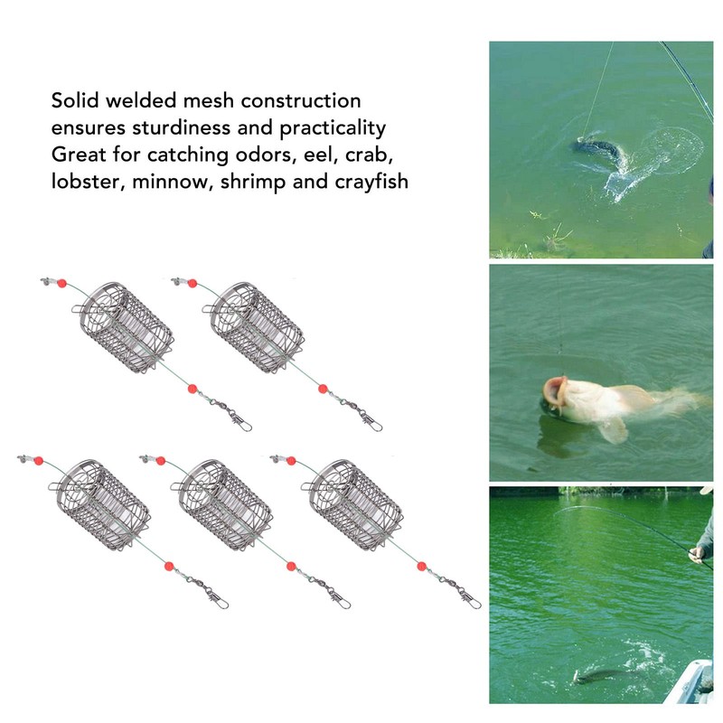 Fishing Bait Cage Basket, Stainless Steel Compact Fishing Lure Cage