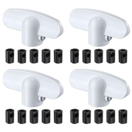 Avenuebool 4 Pack Universal Tee Crank Casement Window Handles, Low Profile Design Prevents Interference with Window Coverings, Crank Replacement Handles, 1-1/8 x 2-3/8 (White)