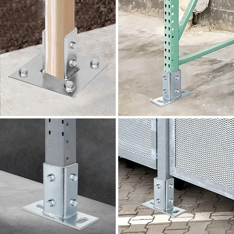 2 Pack - 4 Hole Post Base Channel, 6" Square