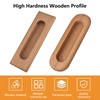 MOROBOR 2PCS Rectangular Wood Recessed Concealed Handle, Embedded Design Sliding