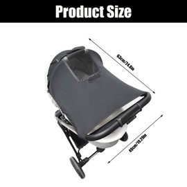 Universal Kinderwagen Sonnenschutz, Passend für 98% aller Kinderwagen, Mehrfach-Installationsmöglichkeiten, Schwarz