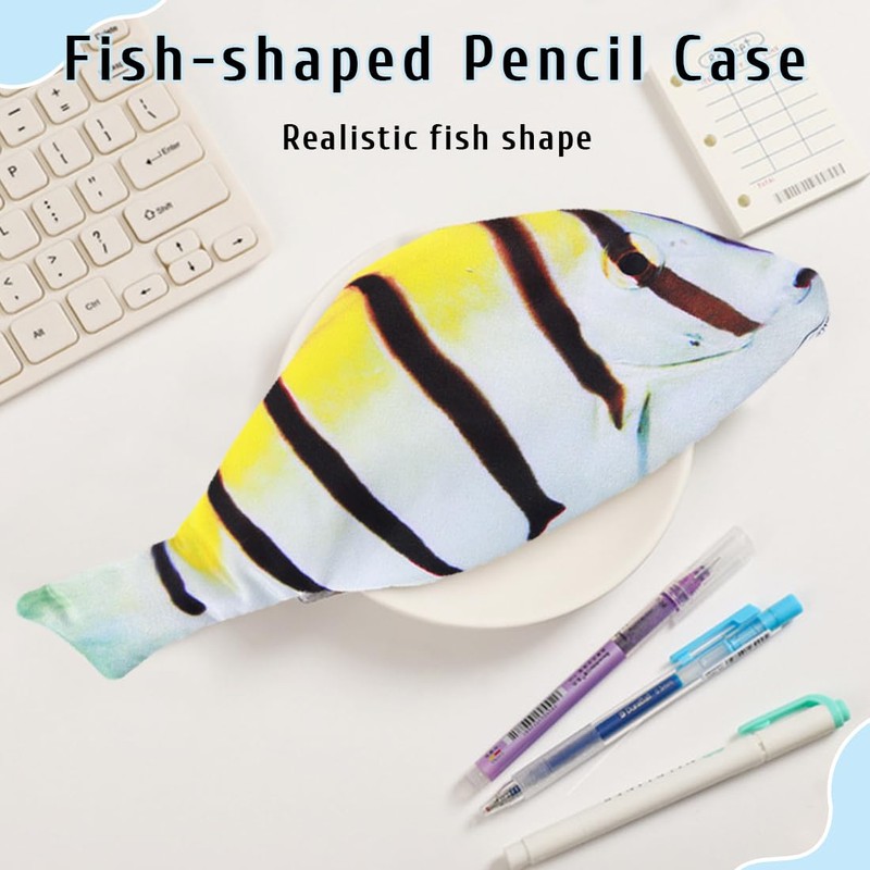 ZEPIQOR 1 x Fish Shaped Pencil Case Novelty Fish Pencil