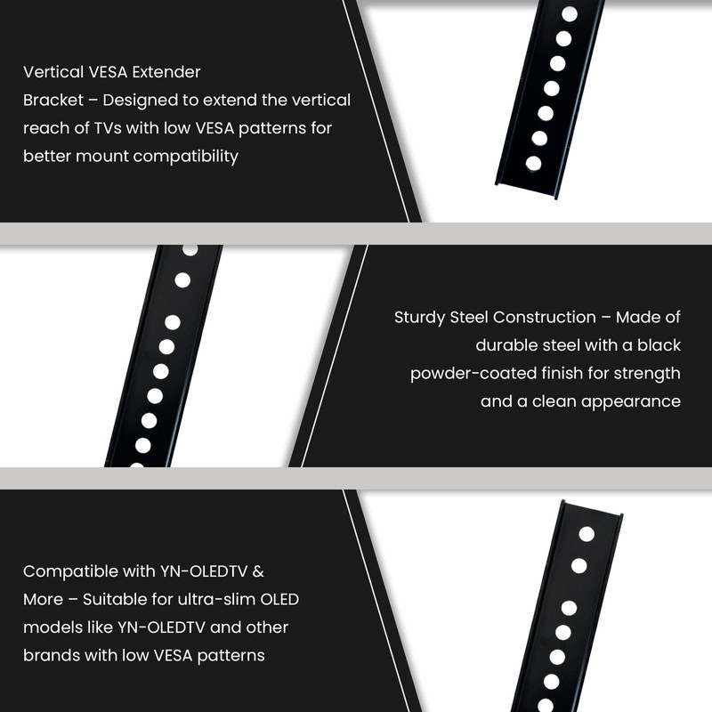 Vertical VESA Extender Plate Bracket Kit, Compatible with YN-OLEDTV and