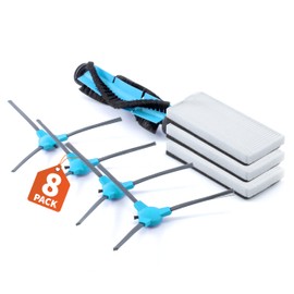 BAKUUM Accessory Set of 4 Side Brushes x3 HEPA Filter (Dust Container) x1 Roll for Cecotec Conga Series 1090, Series 1790 and 1990