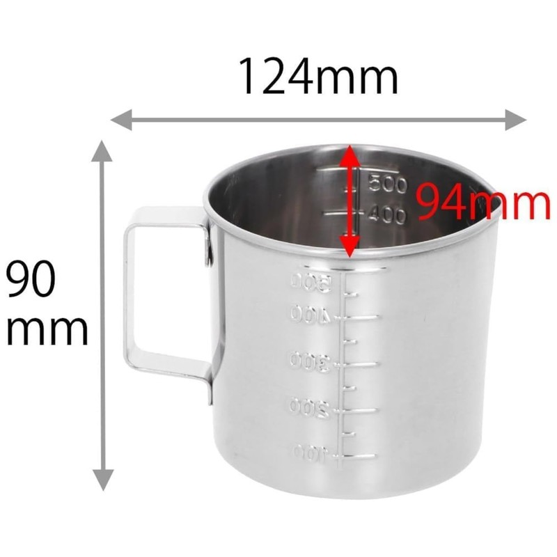 Takagi Stainless Steel Measuring Cup in Box, 16.9 fl oz